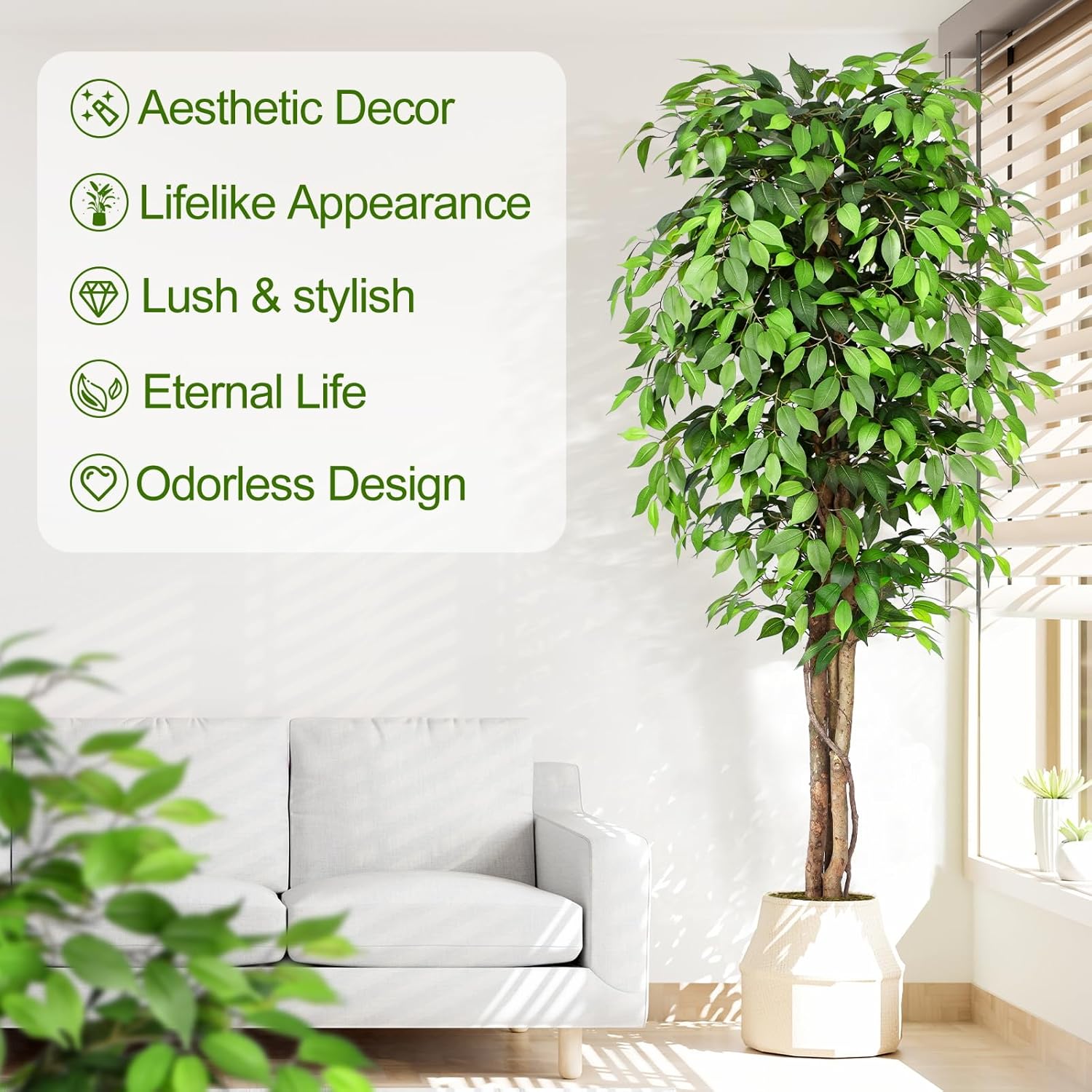 Albero di Ficus Artificiale Re - Ficus Lyrata Tree recensione e prezzo